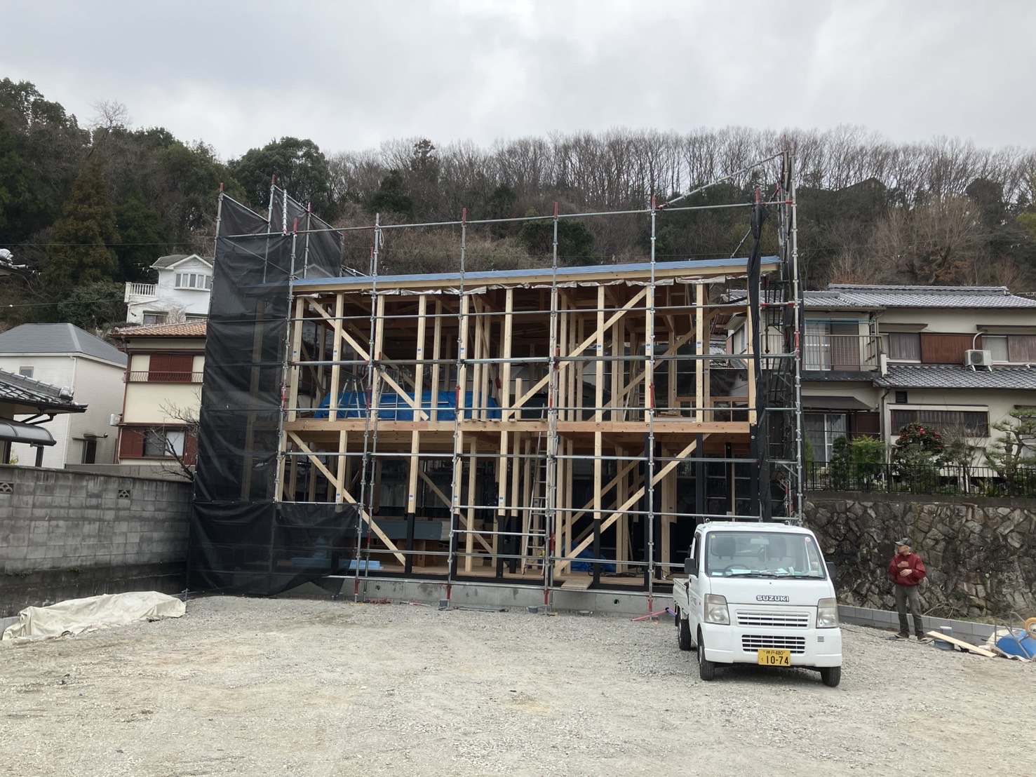 川西市矢問1丁目8号地の上棟が完了しました！