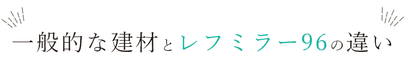 一般的な建材とレフミラー96の違い